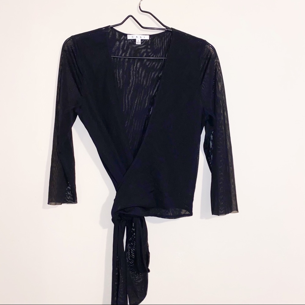 CAbi sheer wrap Top